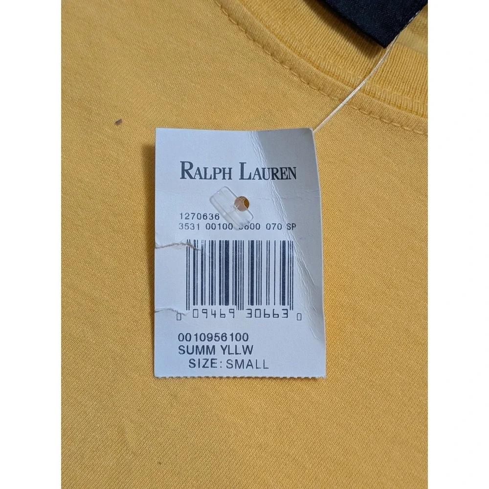Polo Ralph Lauren Men's Yellow Small Crew Neck 100% Cotton T-Shirt Pony Logo NWT